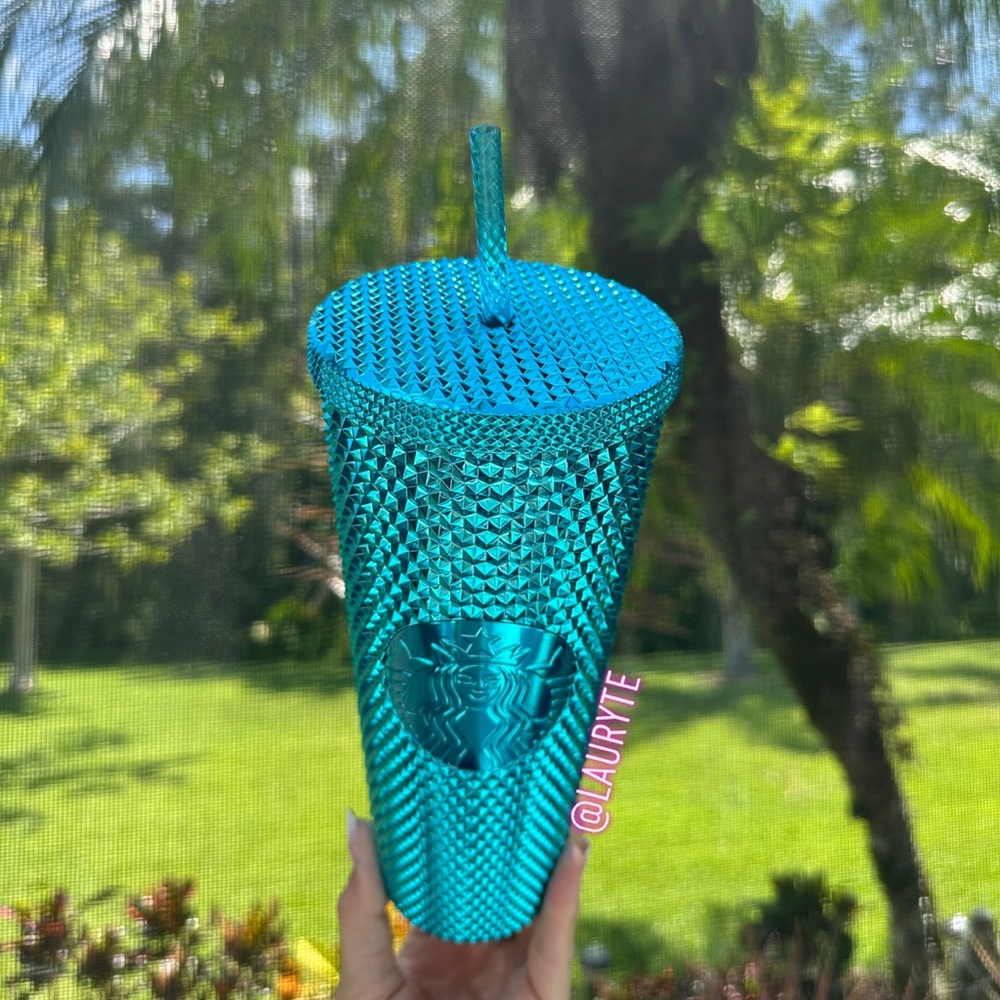 Starbucks 2023 Summer Blue Chrome Splash Studded Venti Tumbler - Picture 2 of 4